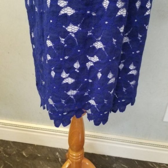 NWOT Cynthia Steffe lace 3/4 sleeve royal blue dress size 2 (272) - Picture 2 of 13